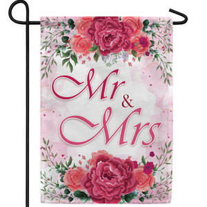 Mr & Mrs Double Sided Garden Flag