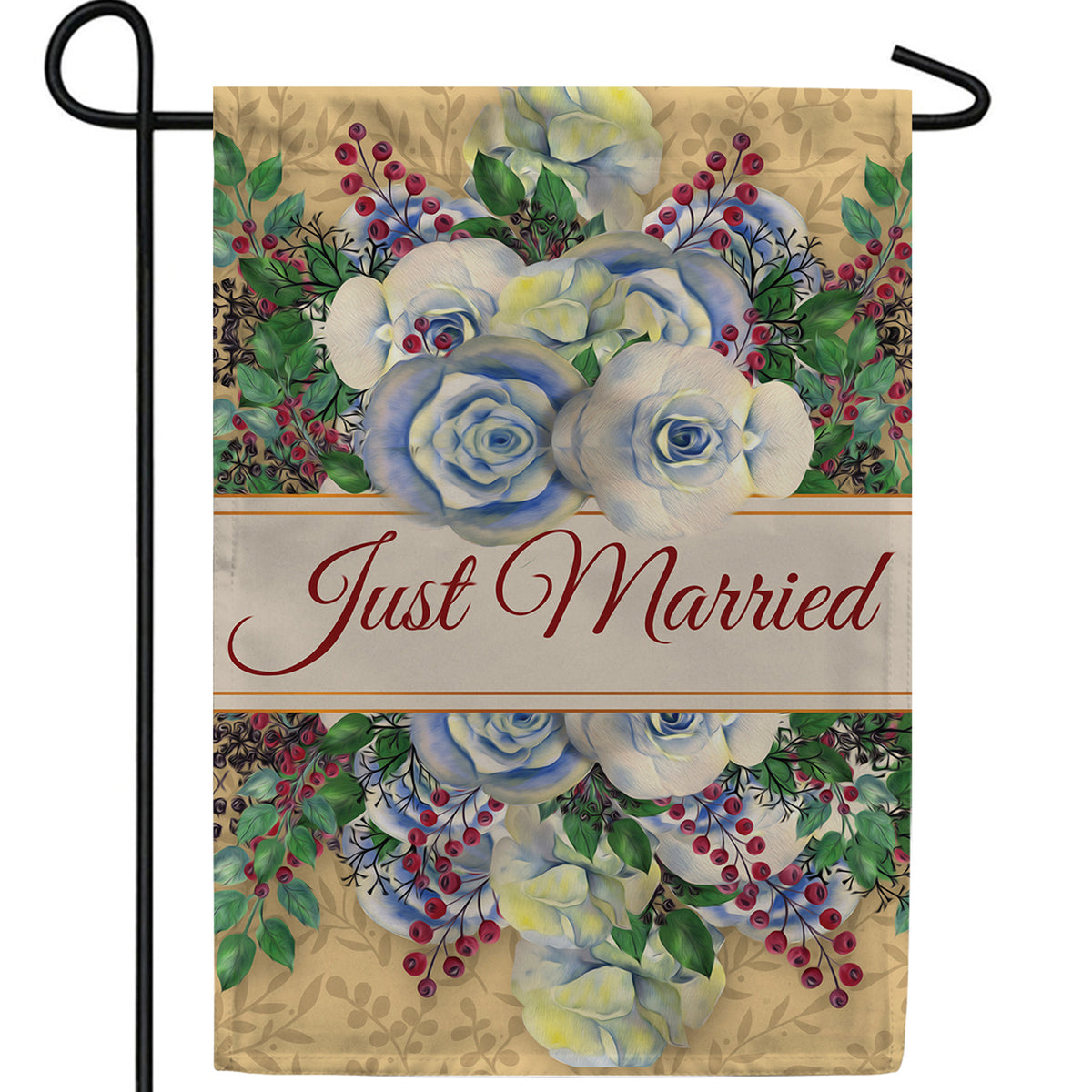 Just Married Double Sided Garden Flag