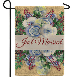 Just Married Double Sided Garden Flag