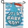 Baby Boy Delivery Double Sided Garden Flag