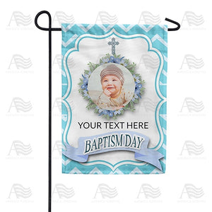 Personalized Baptism Day Photo Garden Flag