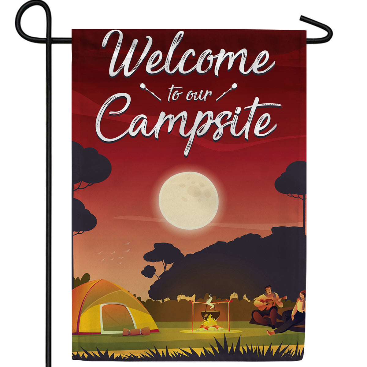 Welcome To Our Campsite Double Sided Garden Flag