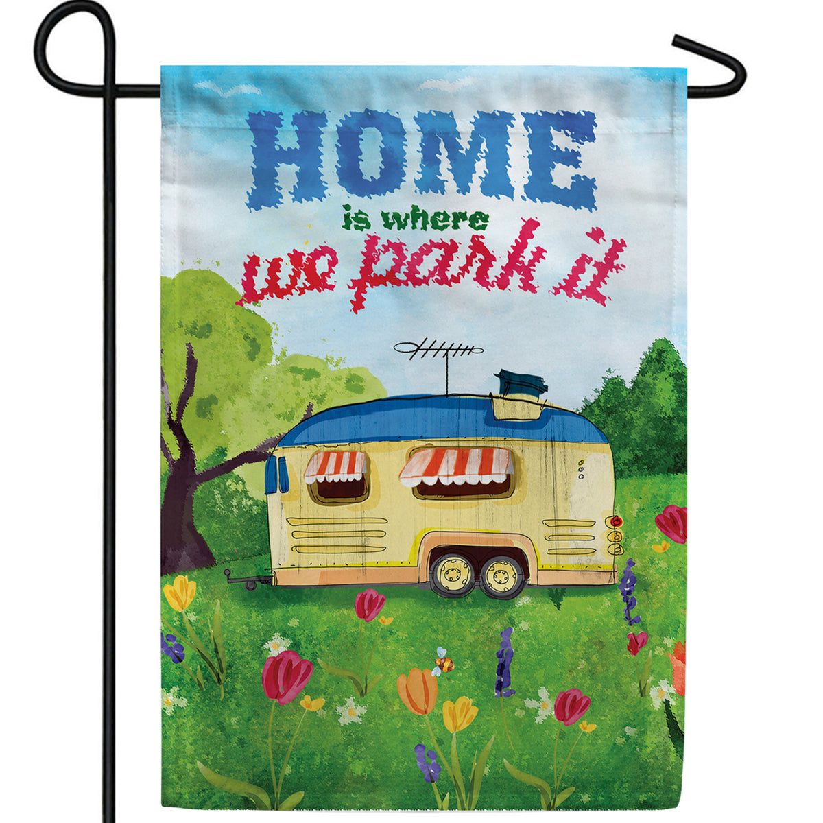 Our Home On Wheels Double Sided Garden Flag