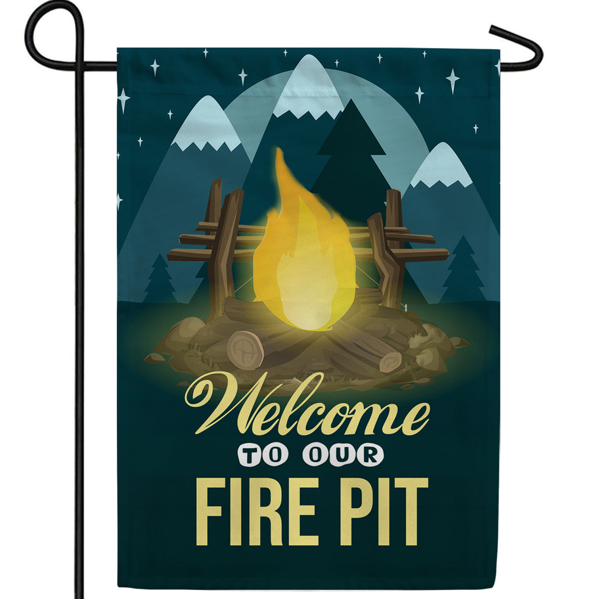 Winter Campfire Double Sided Garden Flag