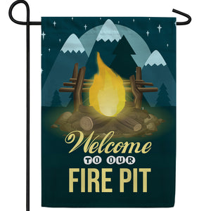 Winter Campfire Double Sided Garden Flag