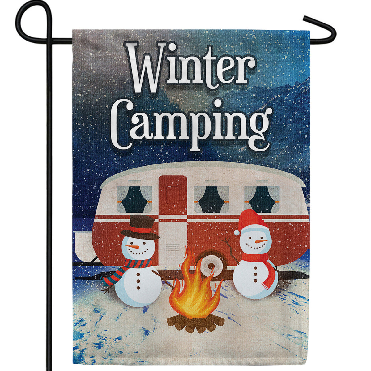 Winter Camping Double Sided Garden Flag