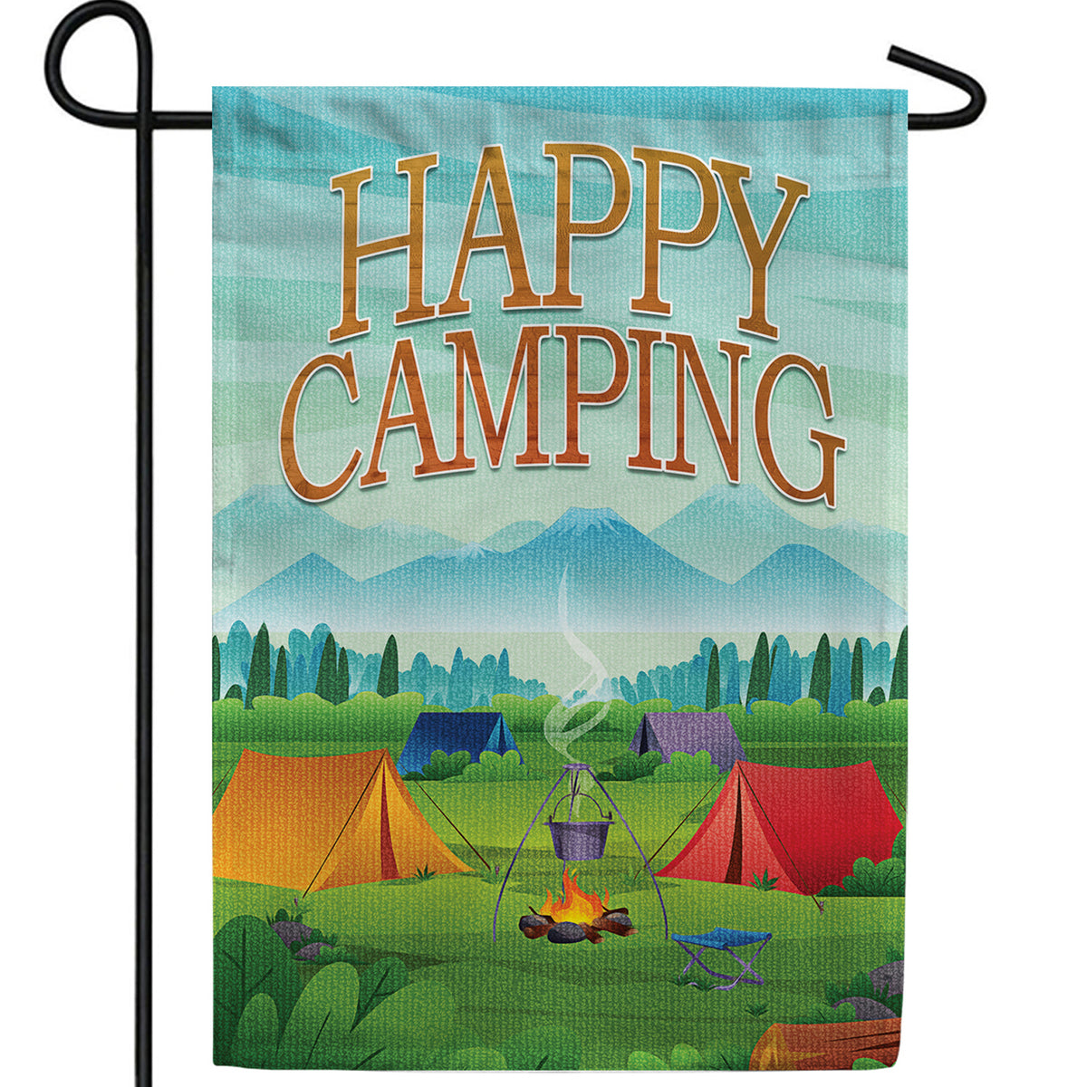 Happy Camping Double Sided Garden Flag