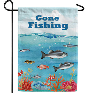 America Forever Gone Fishing Double Sided Garden Flag