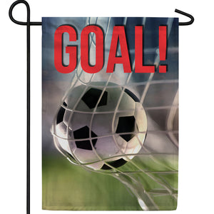 Soccer Goal Double Sided Garden Flag
