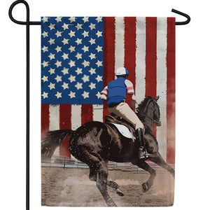 American Equestrian Double Sided Garden Flag