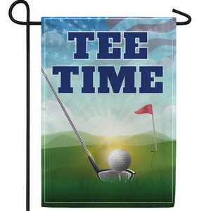Wake Up To Tee Time Double Sided Garden Flag