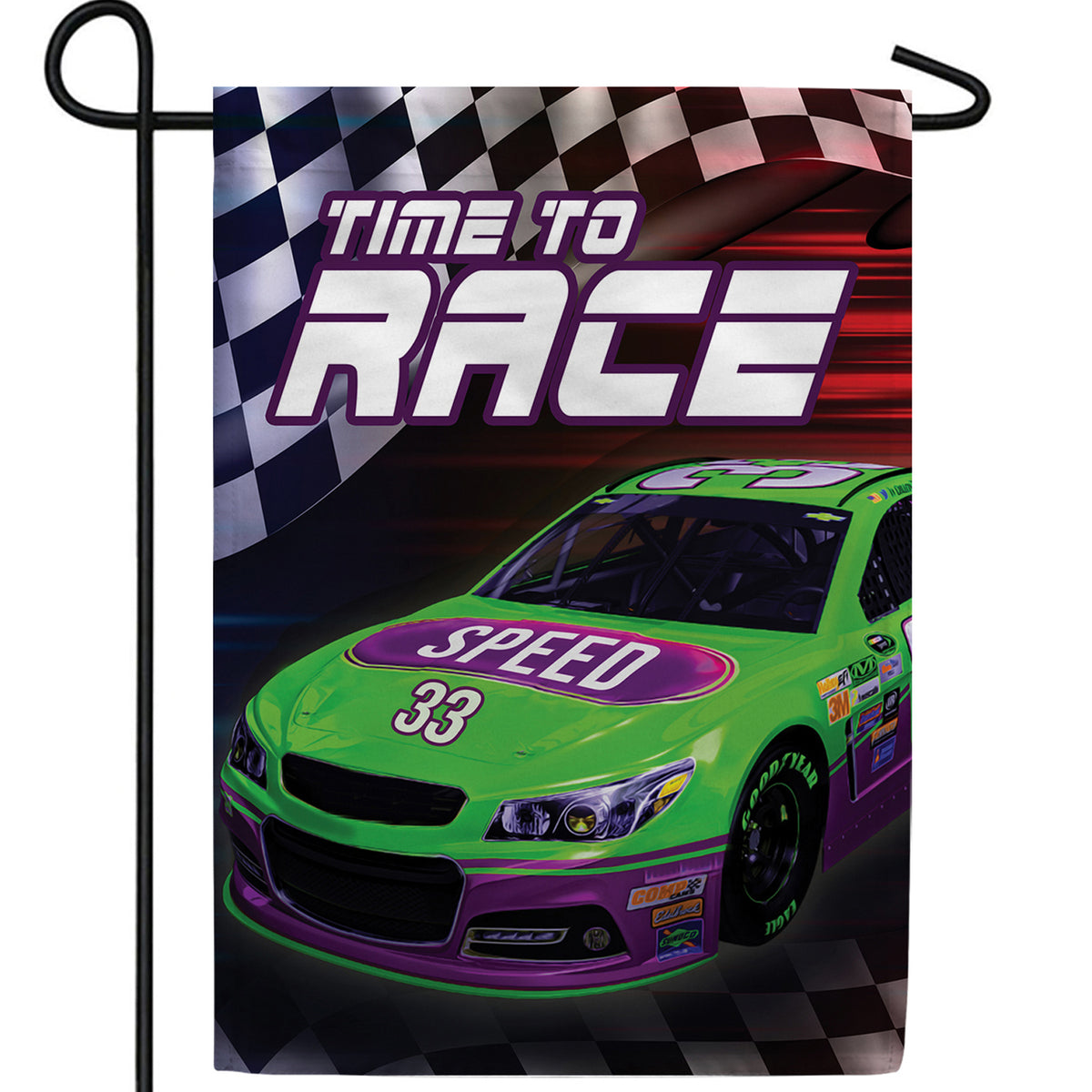 Start Your Engines! Double Sided Garden Flag