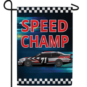 Speed Champ Double Sided Garden Flag