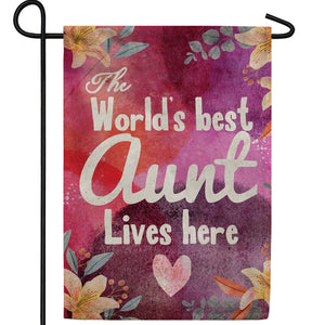Best Aunt Lives Here Double Sided Garden Flag