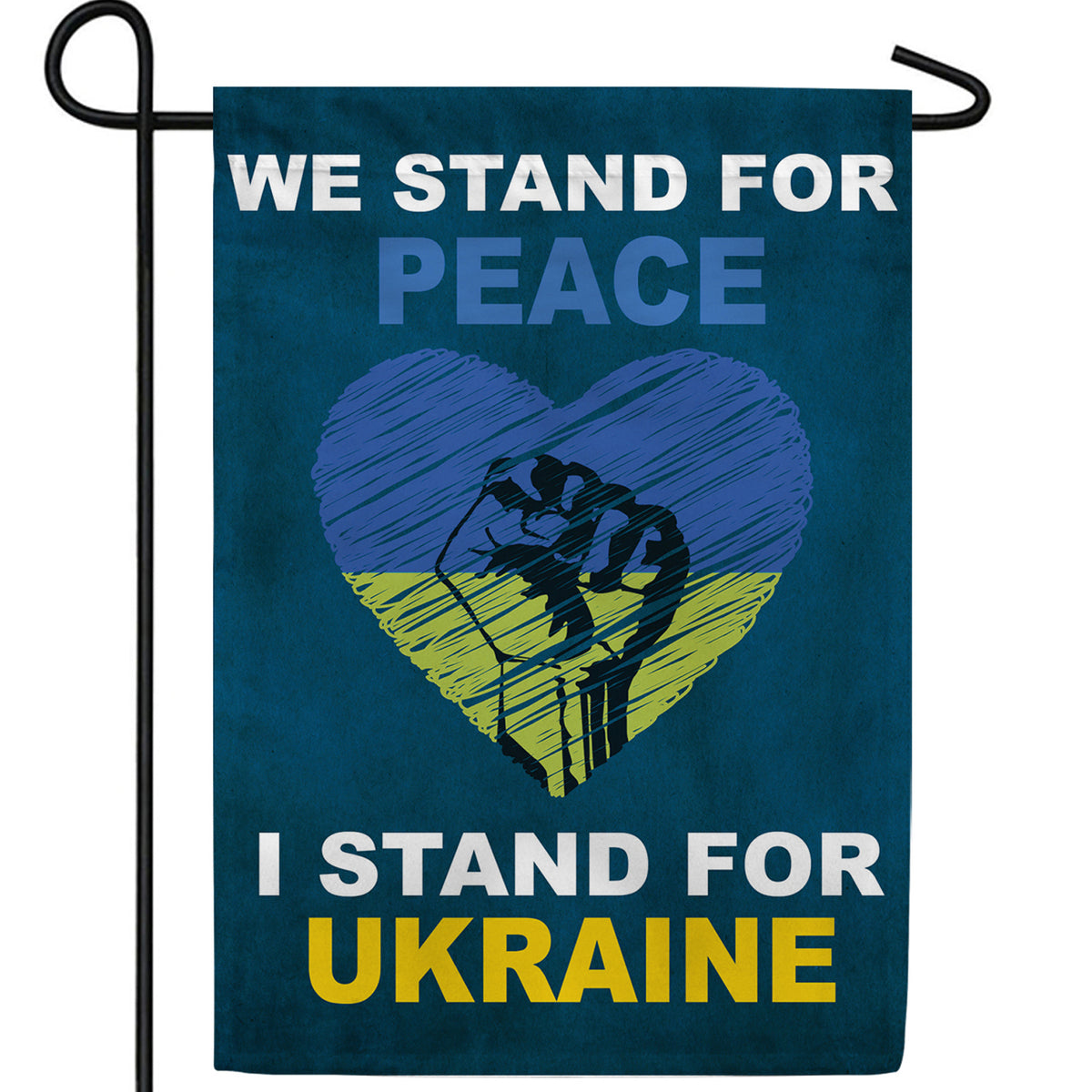 We Stand with Ukraine, We Stand for Peace Double Sided Garden Flag