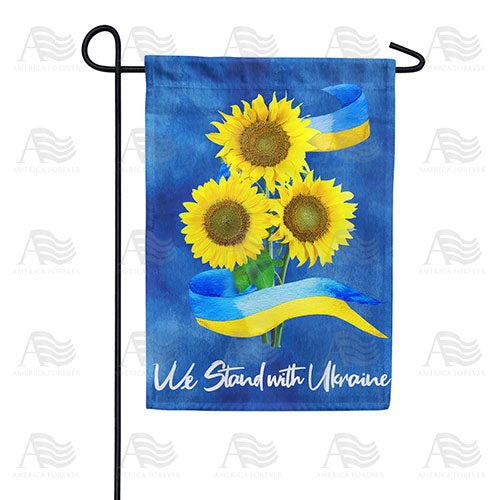 America Forever Garden Flag - Ukraine Sunflowers and Ribbon