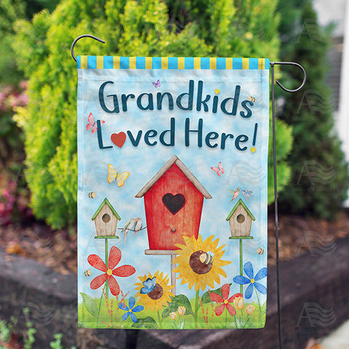 Grandkids Loved Here! Double Sided Garden Flag