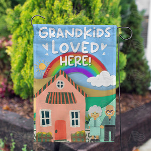 Grandkids Brighten Our Day Double Sided Garden Flag