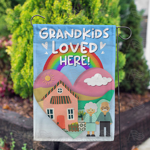 Grandkids Welcomed Here Double Sided Garden Flag