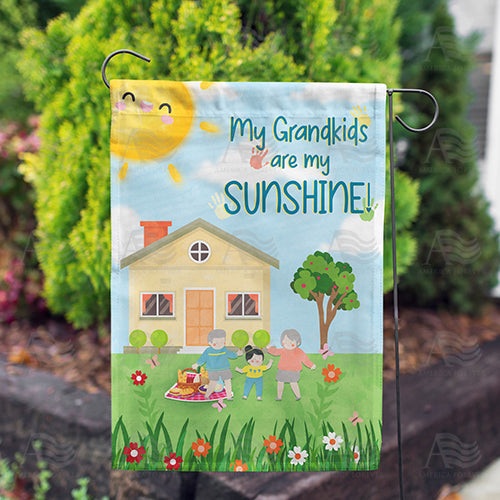 Grandkids Are My Sunshine Double Sided Garden Flag