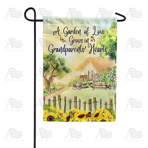 A Grandparent's Heart Is Full Of Love Double Sided Garden Flag