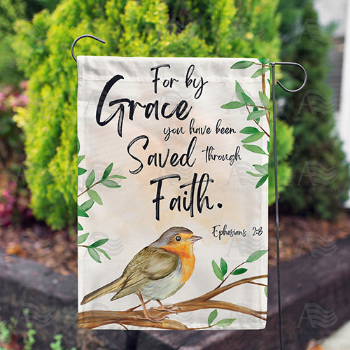 Saved By Faith Double Sided Garden Flag