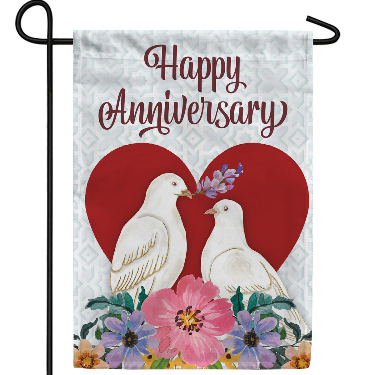 Anniversary Doves Double Sided Garden Flag