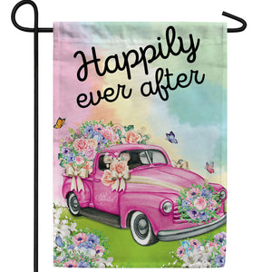 Happily Ever After Floral Double Sided Garden Flag