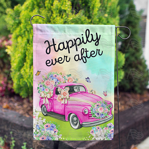 Happily Ever After Floral Double Sided Garden Flag