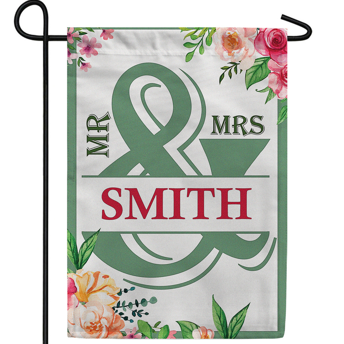 Personalized Mr & Mrs- Sage Green Garden Flag