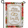 Personalized Anniversary Rings Garden Flag