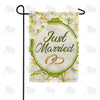 Just Married Rings Double Sided Garden Flag