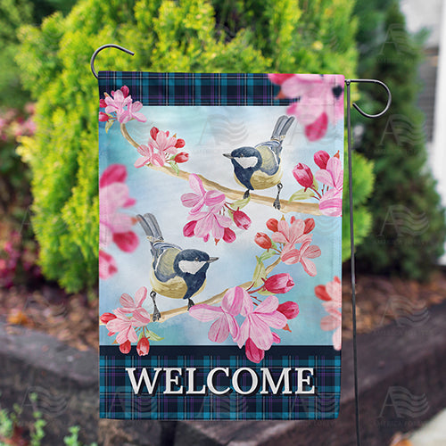 Spring Tweets Welcome Double Sided Garden Flag