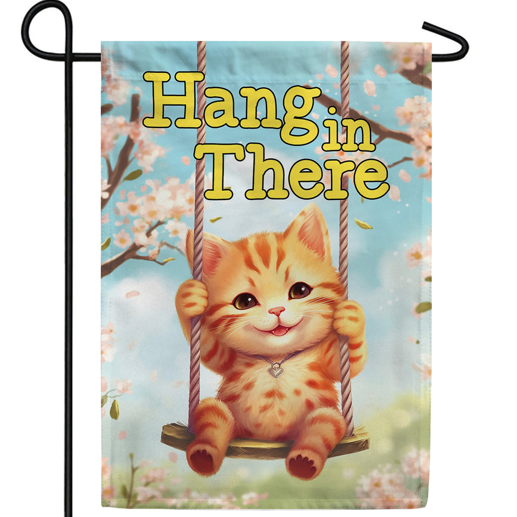 Hang In There Kitty Double Sided Garden Flag