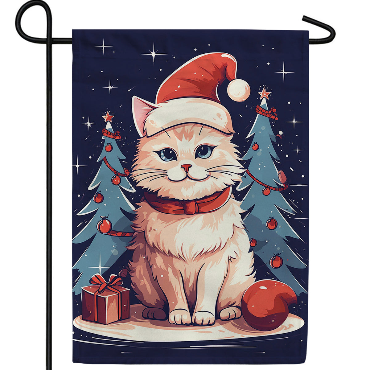 Christmas Tree Anticipating Double Sided Garden Flag