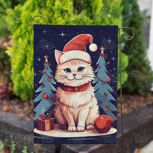 Christmas Tree Anticipating Double Sided Garden Flag