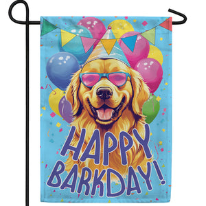 Birthday Dog Double Sided Garden Flag