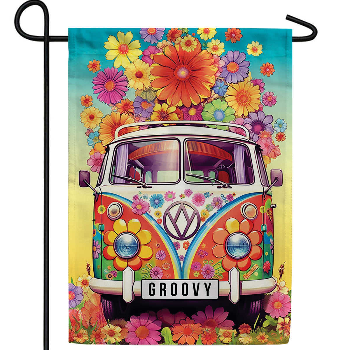 Hippie Van Double Sided Garden Flag