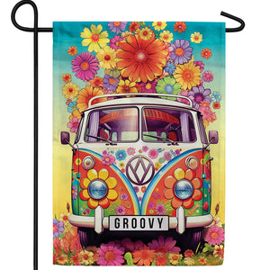 Hippie Van Double Sided Garden Flag