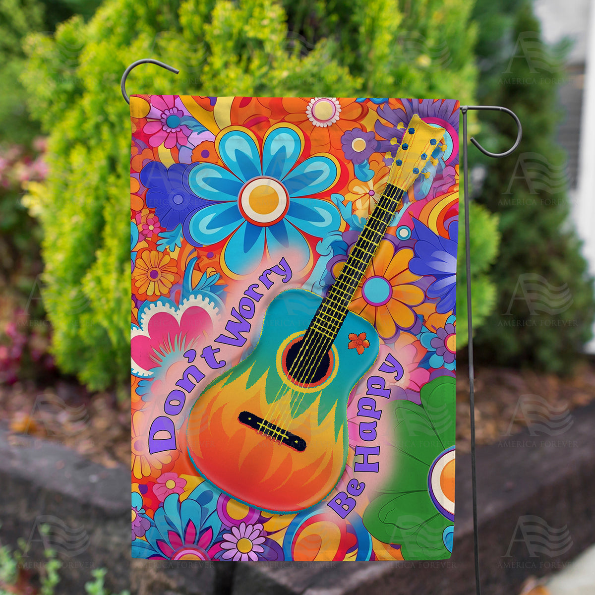 Happy Music Double Sided Garden Flag