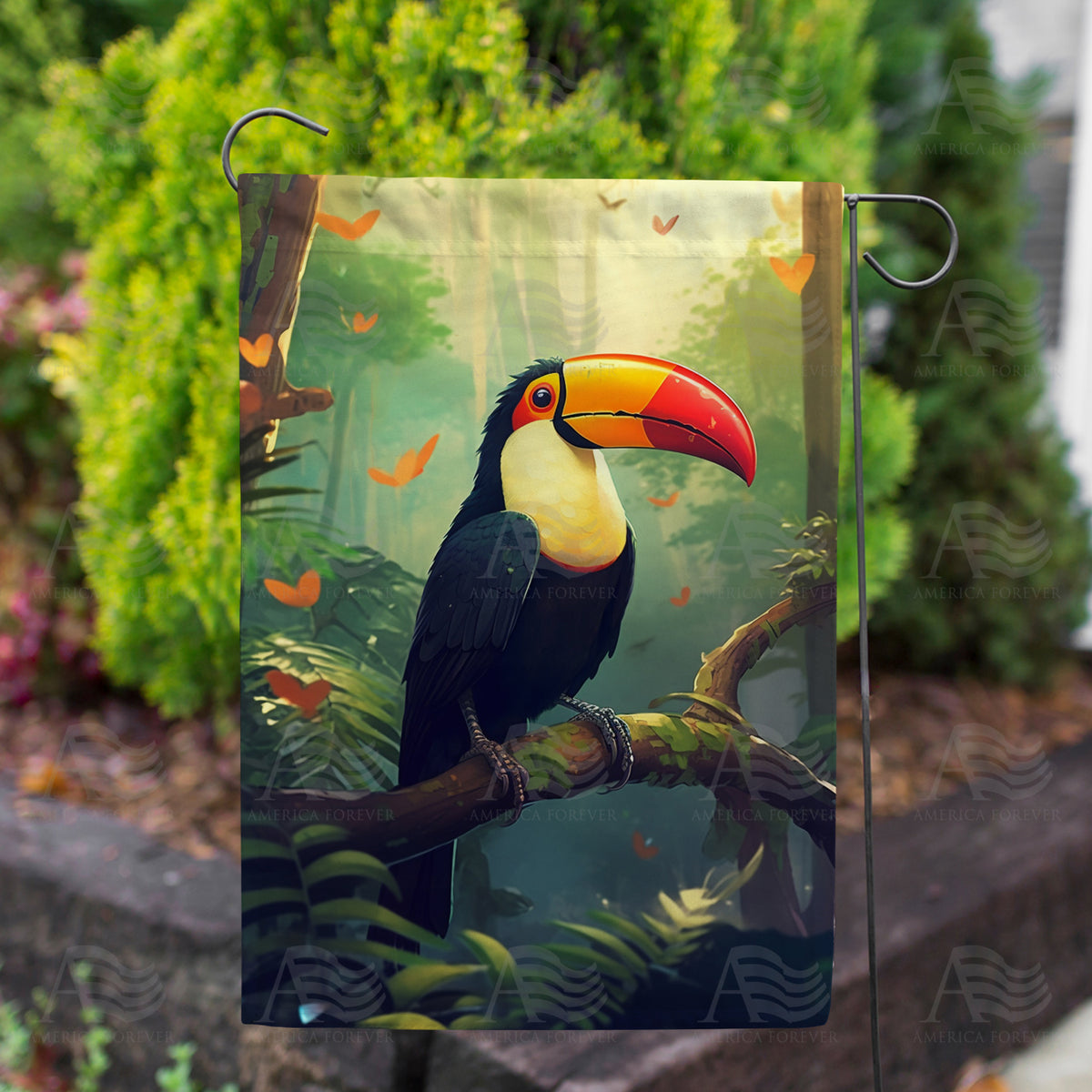 Tropical Toucan Double Sided Garden Flag