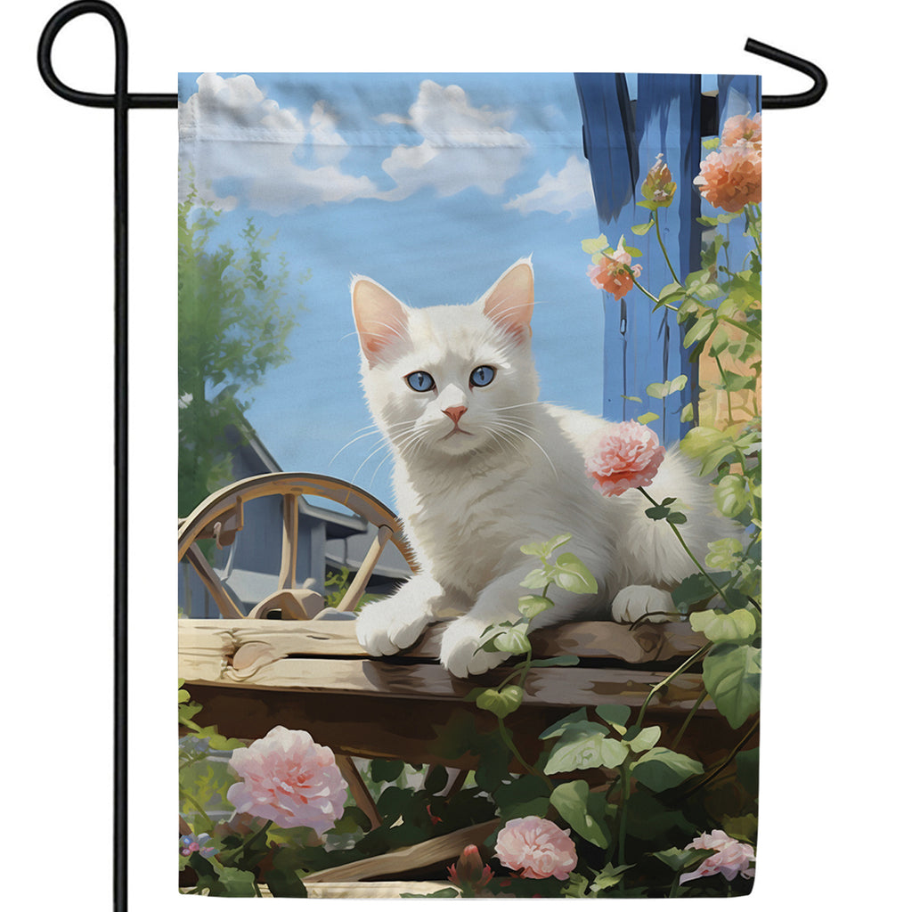 Blue Eyed Beauty Double Sided Garden Flag