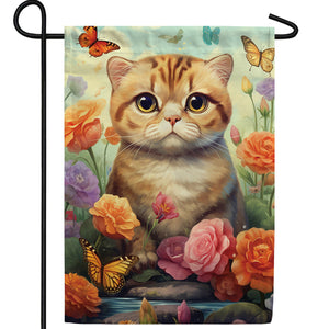Pouty Kitten Double Sided Garden Flag
