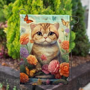 Pouty Kitten Double Sided Garden Flag
