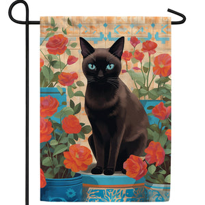 Black Cat Terracotta Double Sided Garden Flag