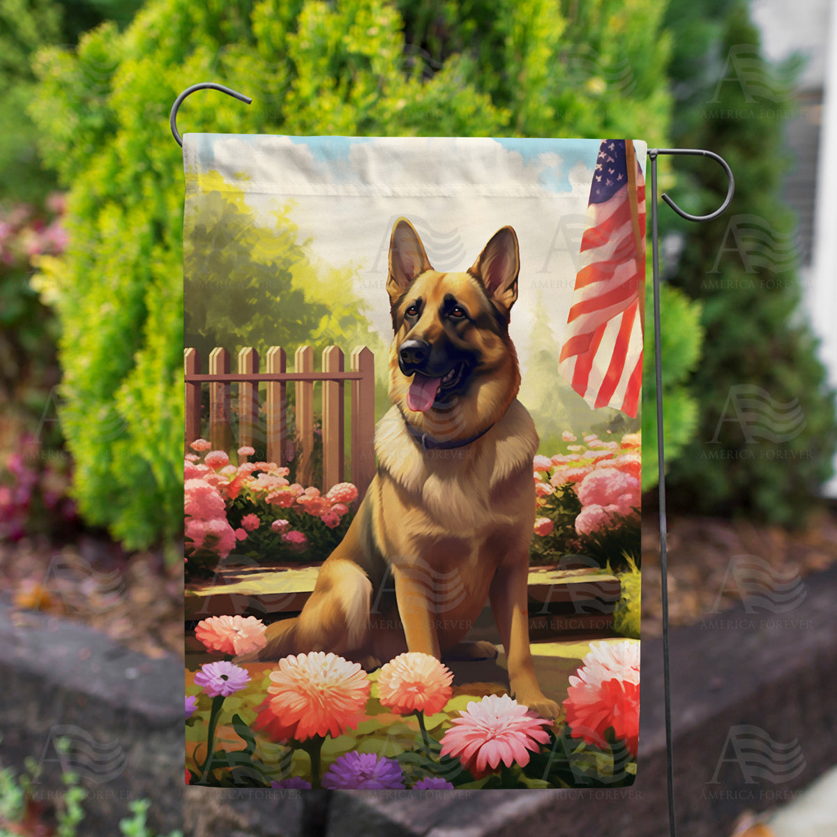 German Shepherd Double Sided Garden Flag