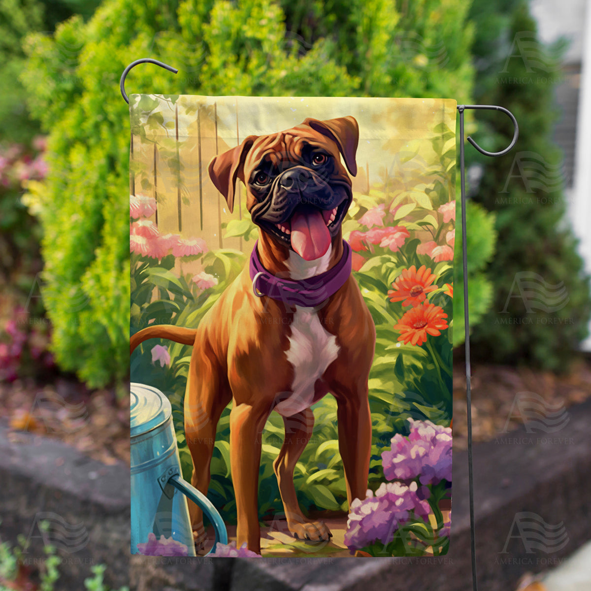 America Forever Boxer Double Sided Garden Flag