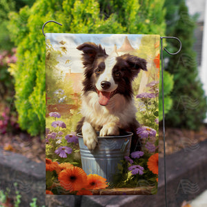 America Forever Border Collie Double Sided Garden Flag