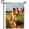 Country Collie Double Sided Garden Flag