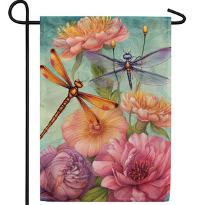 Colorful Dragonflies Double Sided Garden Flag